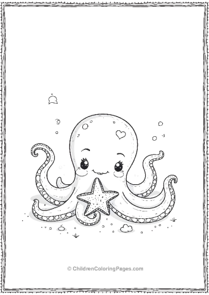 Octopus Hugging Small Starfish Free PDF Printable