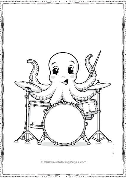 Octopus Playing Drums Free PDF Printable