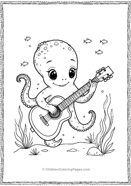 Octopus Playing Guitar Free PDF Printable