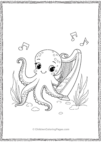 Octopus Playing Harp Free PDF Printable