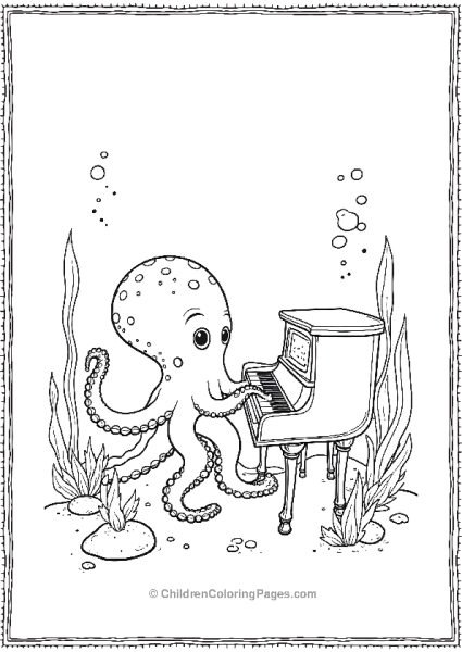 Octopus Playing Piano Free PDF Printable