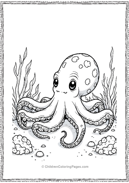 Octopus Resting On Ocean Floor Free PDF Printable