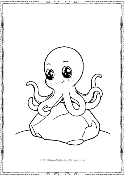 Octopus Sitting On A Rock Free PDF Printable