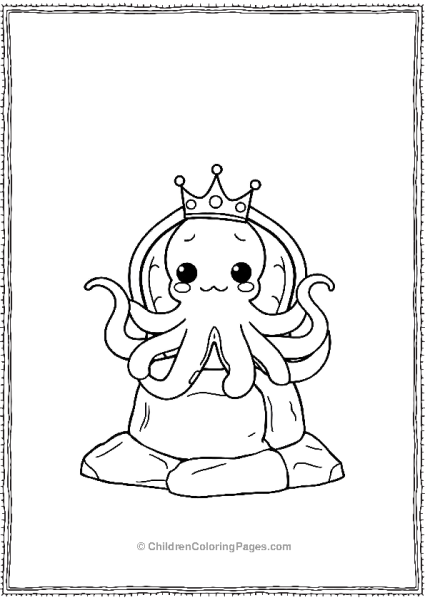 Octopus Sitting On A Throne Free PDF Printable