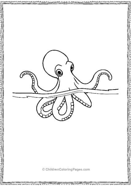 Octopus Swimming Close To Surface Free PDF Printable