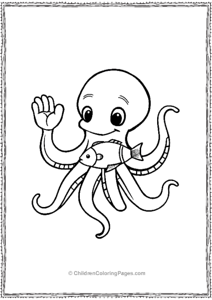 Octopus Waving Free PDF Printable