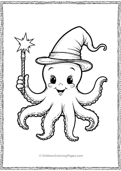 Octopus Wearing A Magician Hat Free PDF Printable