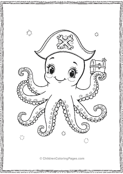 Octopus Wearing A Pirate Hat Free PDF Printable