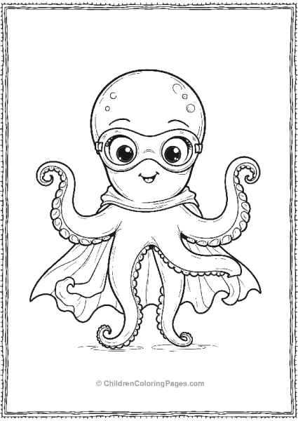 Octopus Wearing A Superhero Cape Free PDF Printable