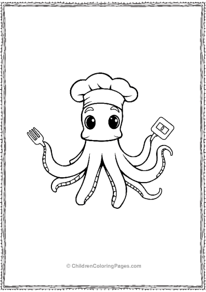 Octopus Wearing Chef Hat Free PDF Printable