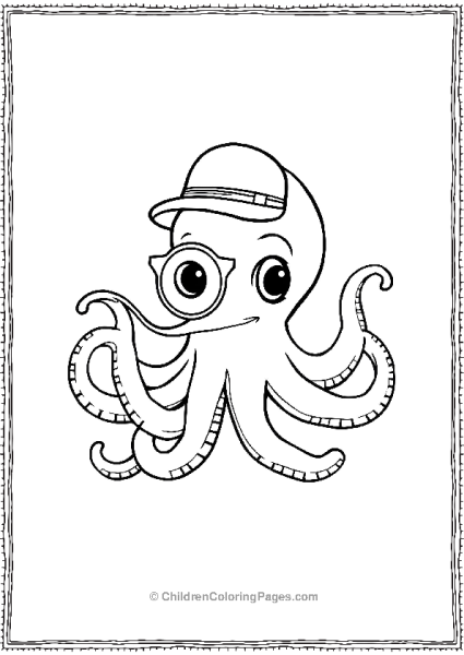 Octopus Wearing Tiny Bowler Hat Free PDF Printable