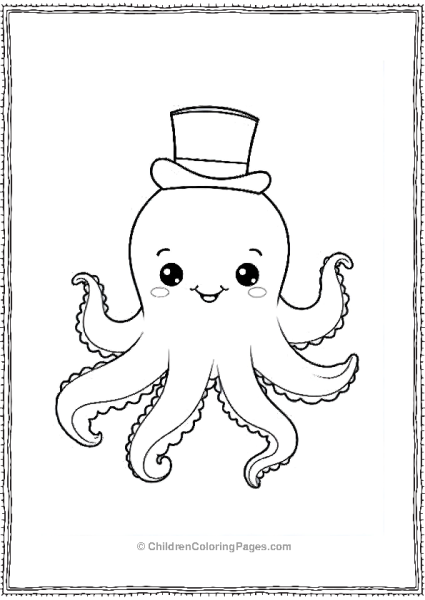 Octopus Wearing Top Hat Free PDF Printable