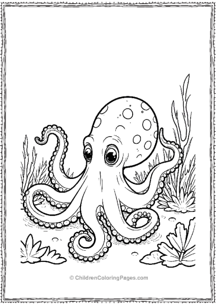 Octopus With Coral Reef Free PDF Printable