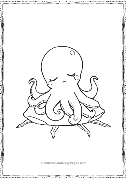 Octopus With Sleepy Expression Free PDF Printable