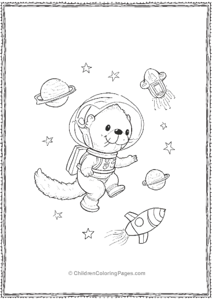 Otter As An Aestronaut Free PDF Printable