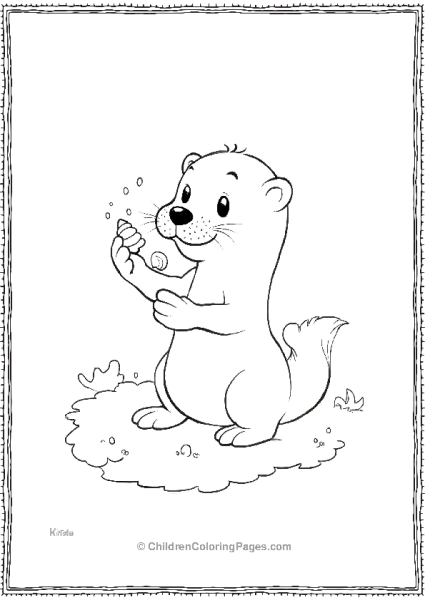 Otter Balancing Seashell Free PDF Printable