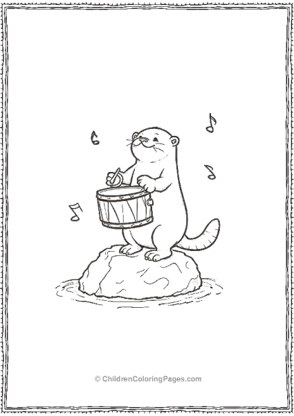 Otter Beating A Drum Free PDF Printable