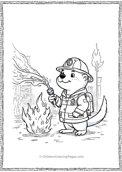 Otter Dressed As A Firefighter Free PDF Printable