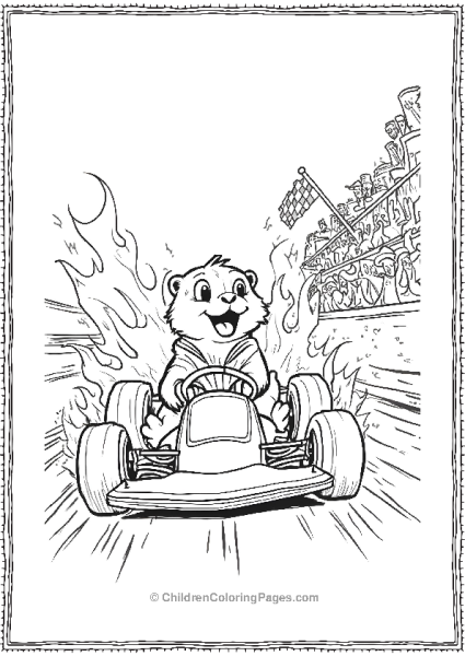 Otter Driving A Racecar Free PDF Printable