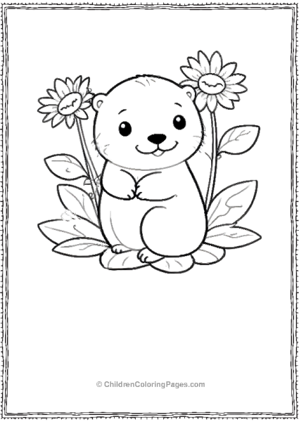 Otter In Flowers Free PDF Printable