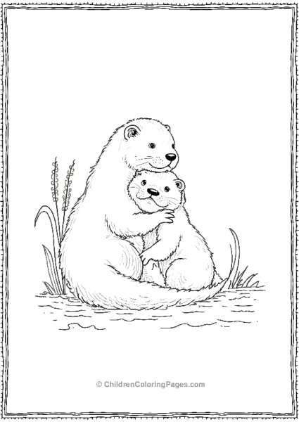 Otter Mother And Baby Free PDF Printable