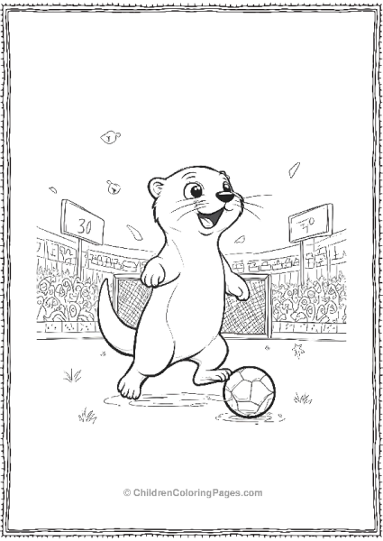 Otter Playing Soccer Free PDF Printable