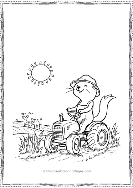 Otter Riding A Tractor Free PDF Printable