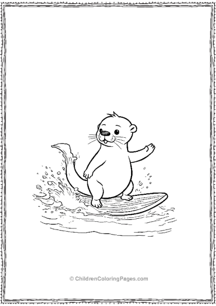 Otter Surfing Waves Free PDF Printable