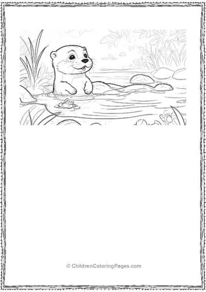 Otter Swimming In A Pond Free PDF Printable