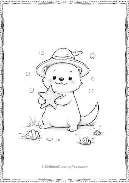 Otter Wearing A Tiny Hat Free PDF Printable