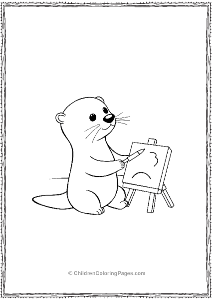 Otter With A Paintbrush Free PDF Printable