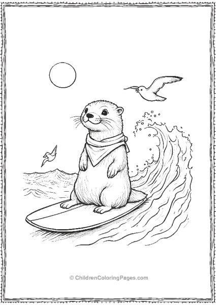 Otter With Bandana Free PDF Printable