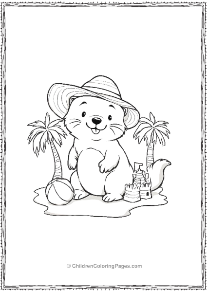 Otter With Sunhat Free PDF Printable