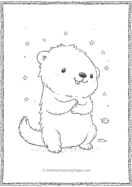 Otter With Tiny Stars Free PDF Printable