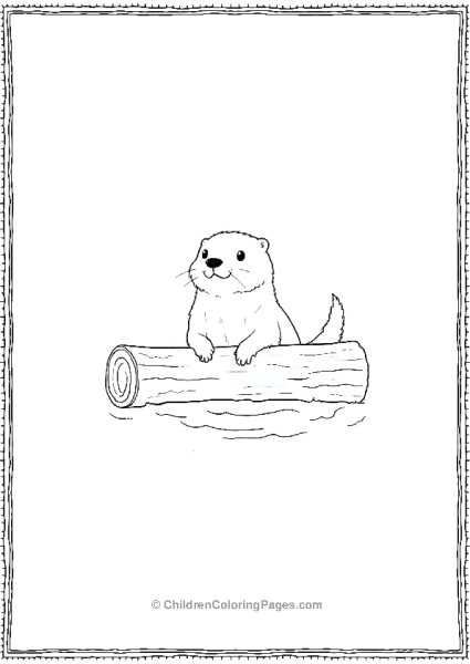 Otterr Peeking From A Log Free PDF Printable