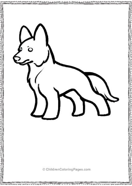 Outline Of A German Shephard Free PDF Printable