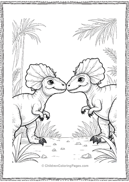 Pachycephalosaurus Head Butting Contest At The Juressic Park Free PDF Printable