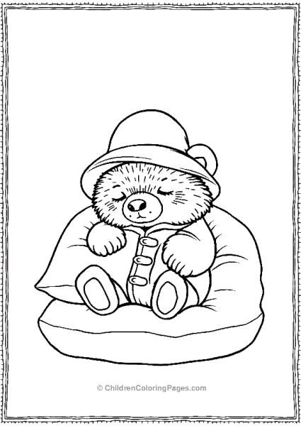 Paddington Asleep On Big Pillow Free PDF Printable