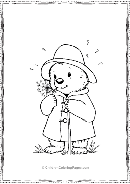 Paddington Blowing Dandelion Free PDF Printable