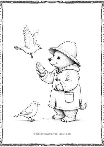 Paddington Feeding Birds Free PDF Printable