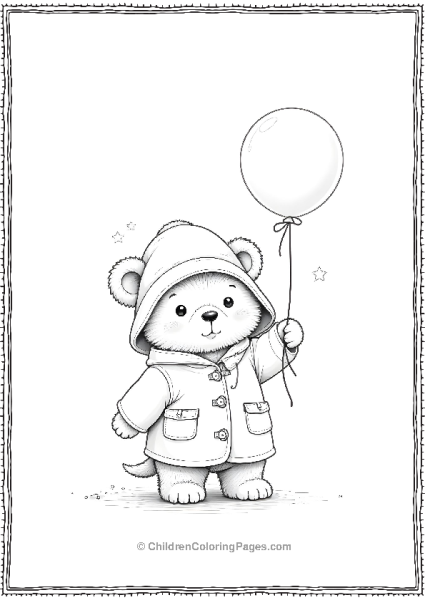 Paddington Holding A Balloon Free PDF Printable