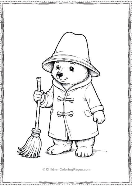 Paddington Holding A Broom Free PDF Printable