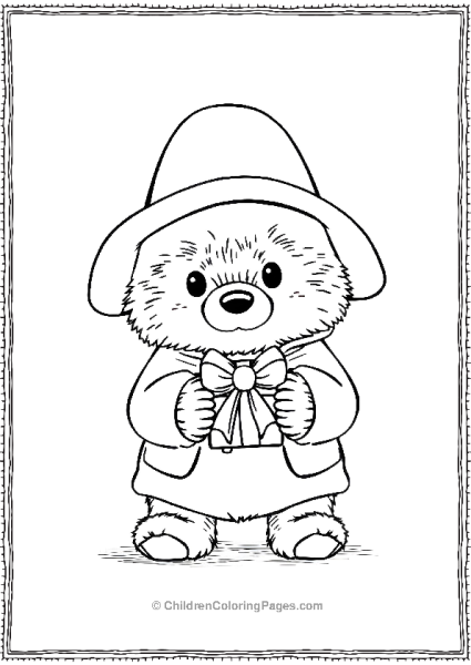 Paddington Holding A Small Gift Free PDF Printable