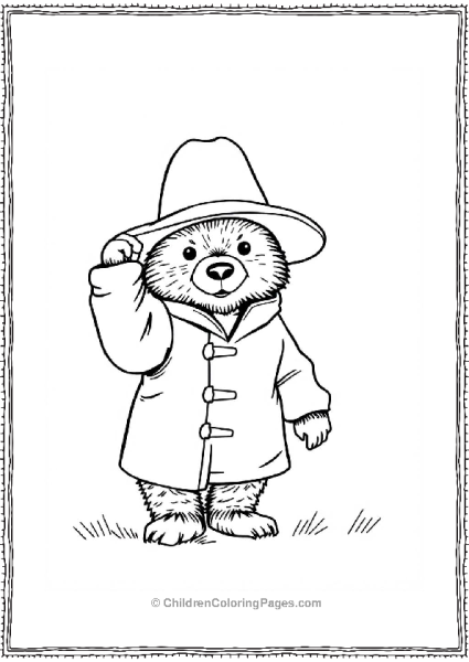 Paddington Holding Hat With One Hand Free PDF Printable