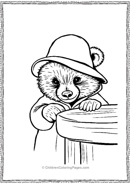 Paddington Peeking Over The Edge Of A Table Free PDF Printable