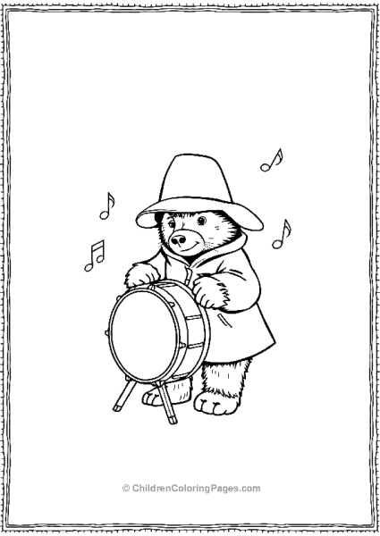 Paddington Playing Drum Free PDF Printable