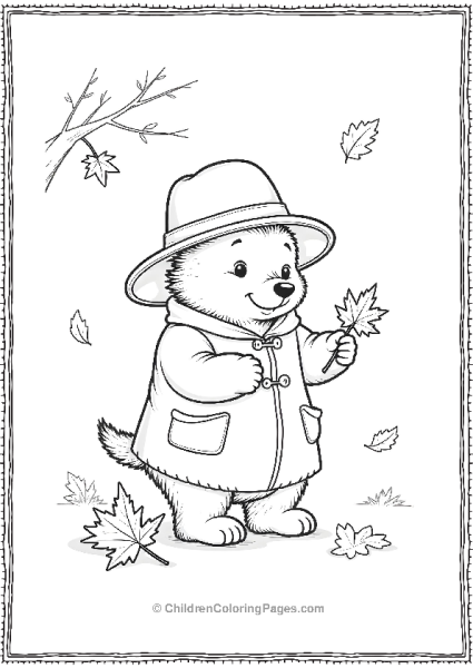 Paddington Playing In Autumn Leaves Free PDF Printable