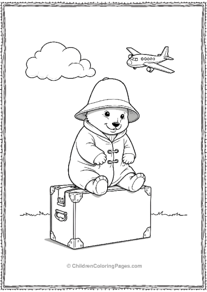 Paddington Sitting On A Suitcase Free PDF Printable