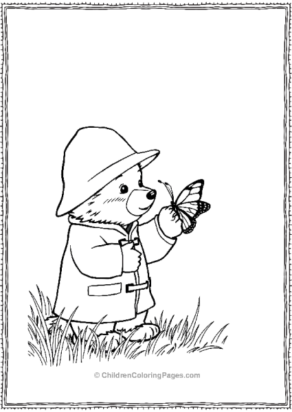 Paddington Watching A Butterfly On Its Paw Free PDF Printable