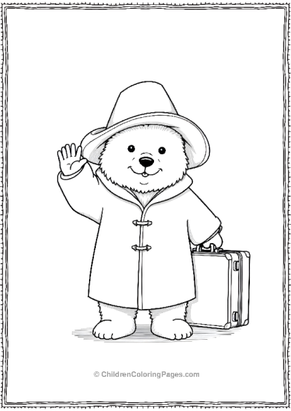 Paddington Waving With A Suitcase Free PDF Printable